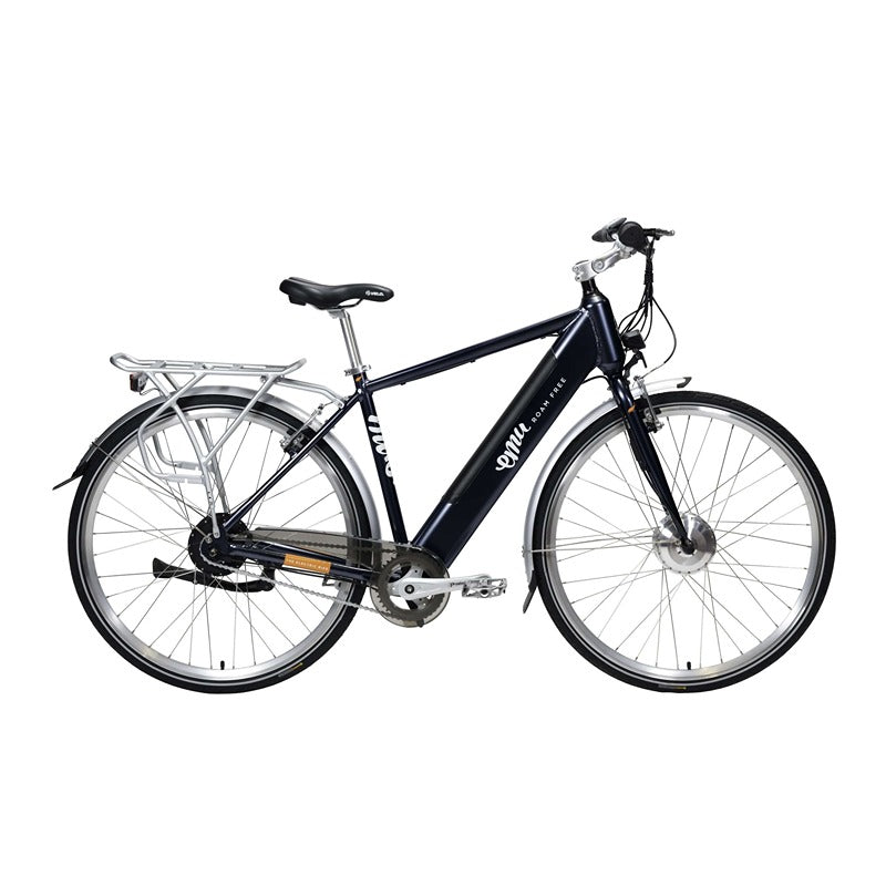 EMU Classic Crossbar Electric Bike Navy Side Profile