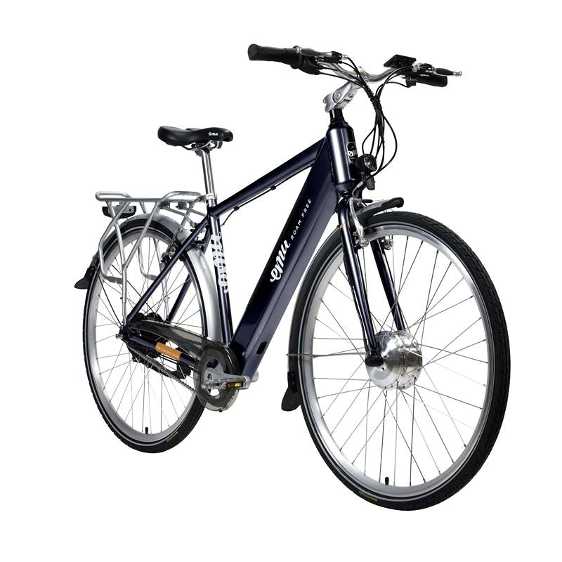 EMU Classic Crossbar Electric Bike Navy Side Profile Angled