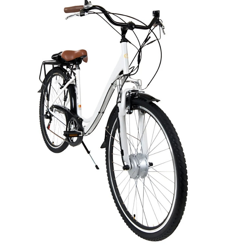 Cyclotricity Jade Step-Through Electric Bike Side Profile Angled White