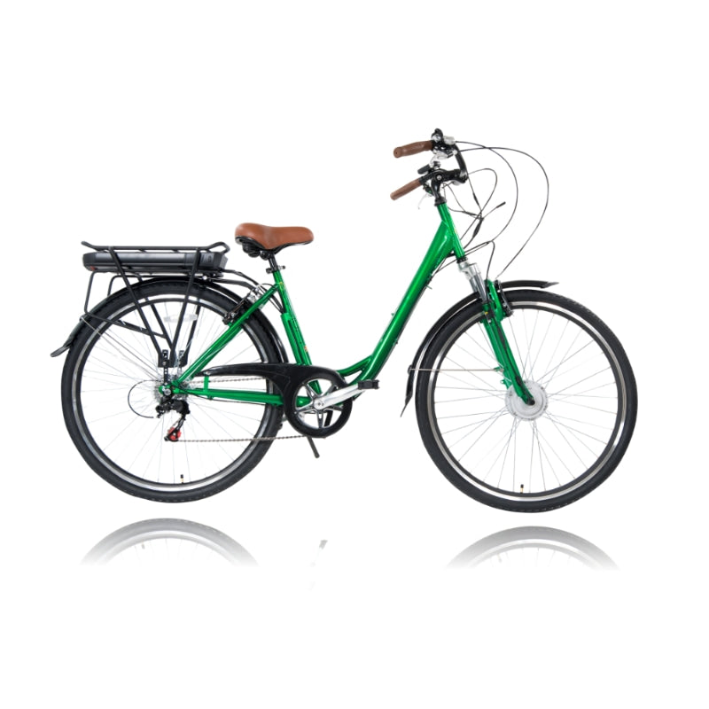 Cyclotricity Jade Step-Through Electric Bike Side Profile Green