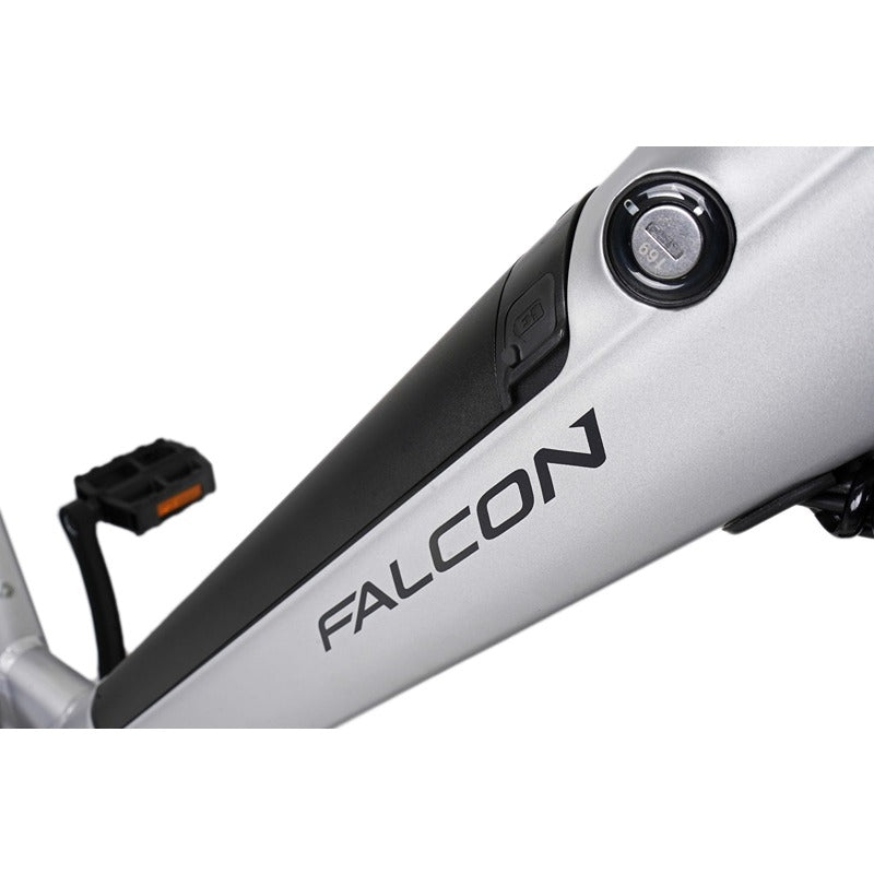 Falcon Horizon Low Step Electric Hybrid Bike Frame Battery Lock