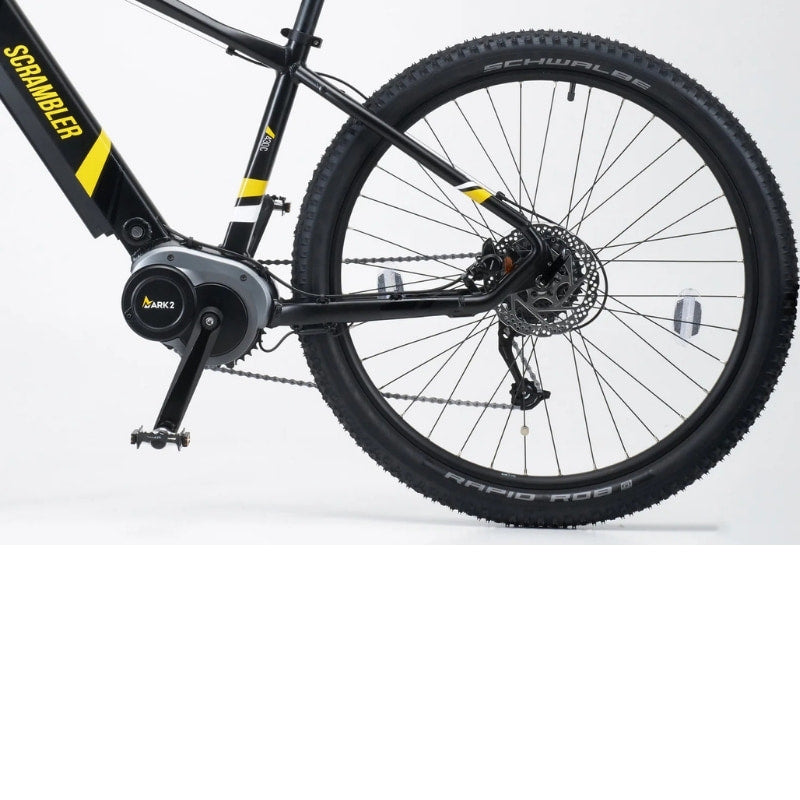 Mark2 Scrambler CL Hardtail Electric Mountain Bike Black Rear Wheel