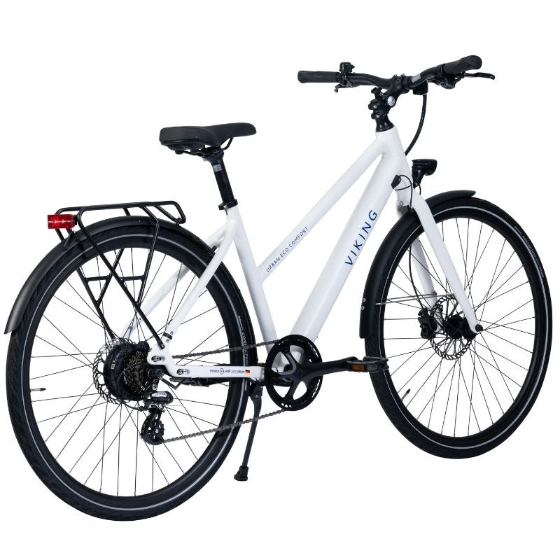 Viking Urban Eco Comfort Step Through Hybrid Electric Bike Rear Aspect